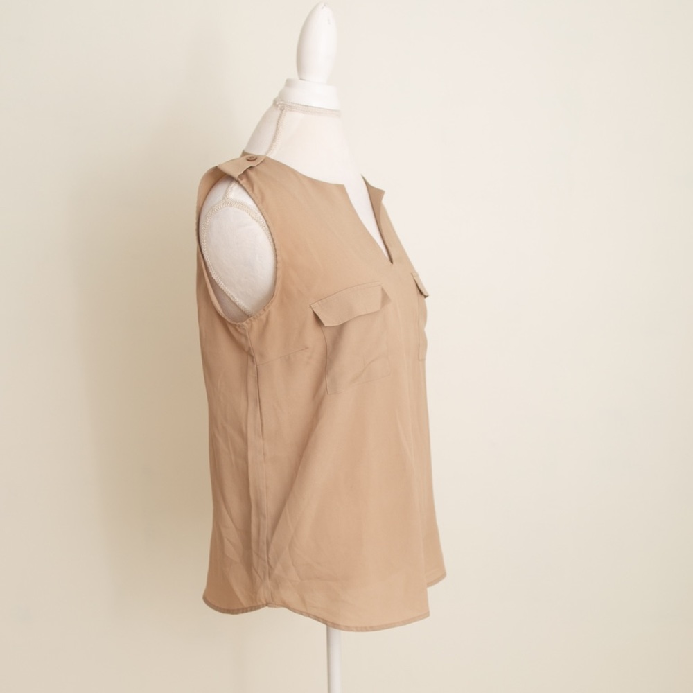 Tan/Nude Tank with Pocket Front